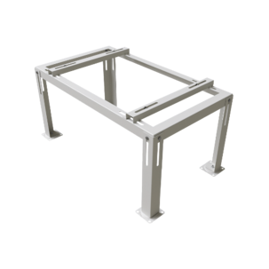 Bakkestativ for luftvarmepumpe, varmgalvanisert stål, hvitt