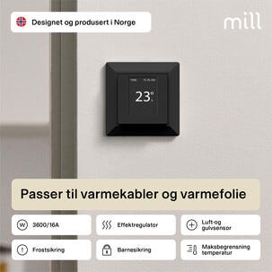 Mill Smart WiFi Termostaatti lattialämmitykseen, digitaalinen