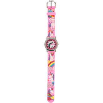 Analog barnklocka enhörning, rosa armband