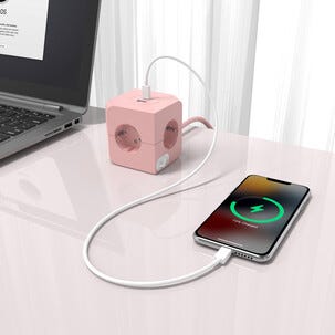 Cube Jatkojohto kuutio, USB-A, USB-C ja virtakytkin