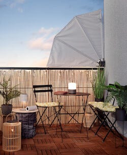 Vindskydd och insynsskydd, hopfällbart