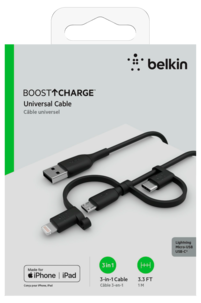 Belkin laddkabel 3-i-1