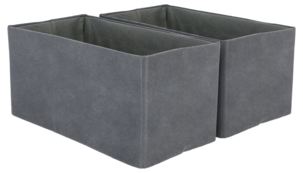 Oppbevaringsboks grå, sammenleggbar, 2-pakning