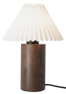 Bordslampa i trä med plisserad lampskärm Northlight