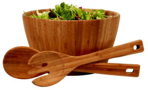 Salaattikulho ja ottimet