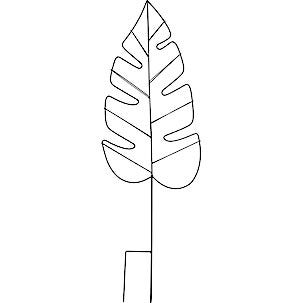 Plantestøtte Løvformet, 118 cm