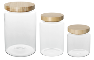 Glasskrukke med trelokk