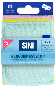 Sini Kevins Kvadratmeter rengöringssvampar, 3-pack