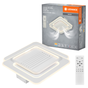 Ledvance fyrkantig LED-takfläkt 55 W, vit