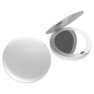 Fickspegel med belysning, laddningsbar, vit