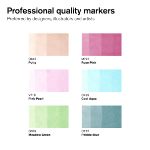 Winsor & Newton BrushMarker Pastell, tusjsett 6-pack