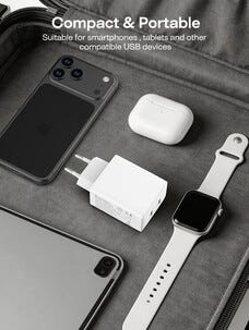Lader USB-C 2 porter GaN PD, 45 W