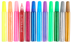 Glitterlim 12-pack, från 3 år