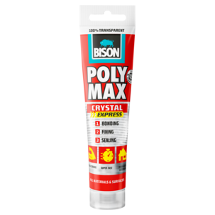 Bison Poly Max Crystal Express montagelim utomhus, 115 g