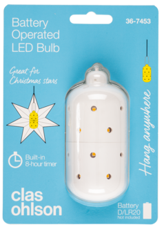 Batteridrevet LED-lys til adventsstjerne
