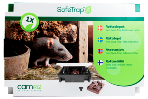 SafeTrap råttfälla med 1 Snap-trap fälla för bete