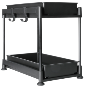 Liten oppbevaringshylle med 2 skuffer, (38,5 x 21,5 x 31 cm)