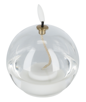 LED-ljus i form av en oljelampa, transparent glas