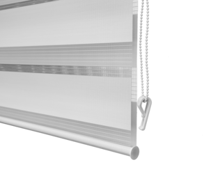 Rullgardin Dag & Natt, skruvfri med kulkedja, vit