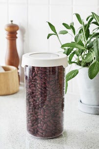 Rund plastburk med lock