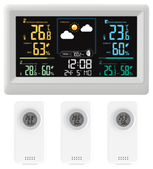 Trådløs værstasjon med 3 givere