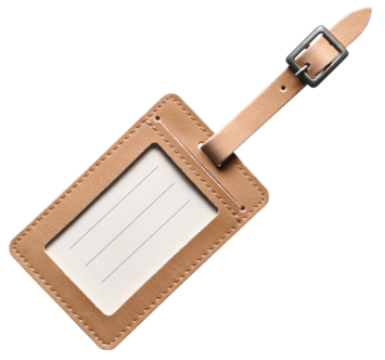 Bagagetag konstläder, 10 x 6,5 cm