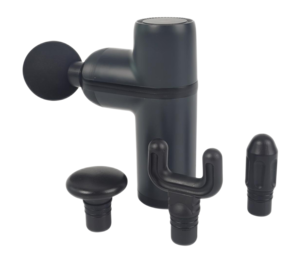 Massagepistol mini med 4 massagehuvuden