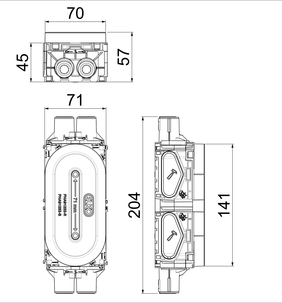 Apparatdosa dubbel ELKO Flexi+ 2-facks 