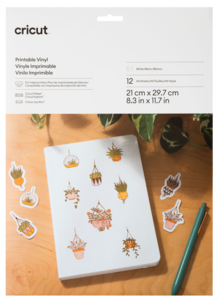 Cricut Printable Vinyl A4, itsekiinnittyvä, 12 arkkia