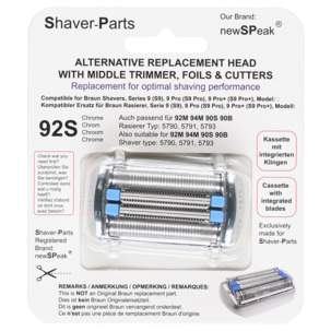 Rakhuvud 92S till rakapparat Braun Series 9