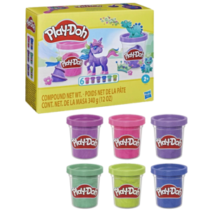 Play-Doh Sparkle glitter modelleire 6-pakning, fra 2 år