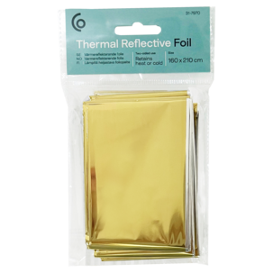 Varmefolie 160 x 210 cm, gull og sølv