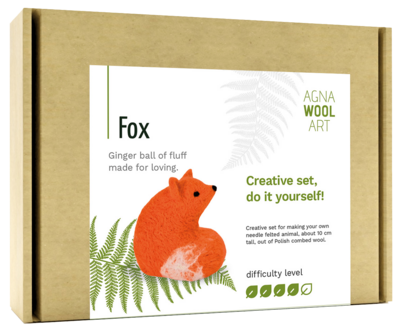 Agna Wool Art Kit filtad ull, räv, 10 cm
