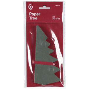 Juletre i papir, brettet med magnet, 15 cm