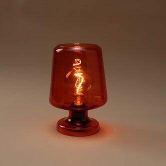 Märta Pieni pöytävalaisin lasi retro oranssi 25 cm, Northlight