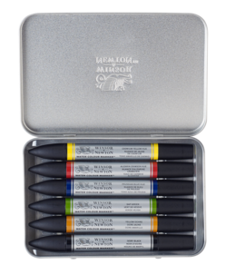 Akvarellilehtiö ja kynät