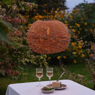 Utendørs taklampe solcelle kunstrotting, 40 cm