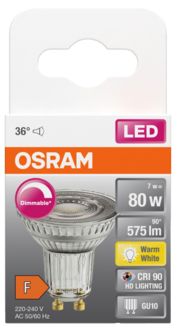 Himmennettävä heijastinlamppu GU10 LED 7 W, Osram