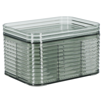 Pinottava säilytyslaatikko, kansi ja lokerot, läpinäkyvä vihreä