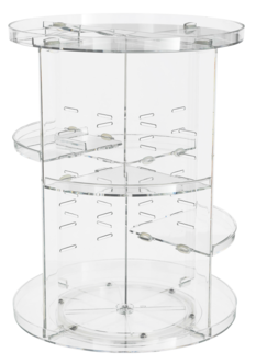 Roterande sminkförvaring för burkar, flaskor och borstar