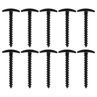 Tältpinnar skruv plast, 10-pack