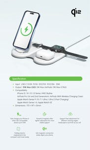 Trådlös laddare 3-i-1 Qi2 magnetisk, Apple och Android