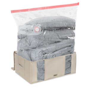 Vakuumpåse med förvaringslåda, stapelbar