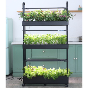 Sett for hydroponisk dyrking med 90 plugger, 3 etasjer