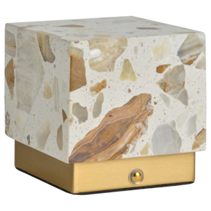 Osram Gleam liten laddbar bordslampa terrazzo kub