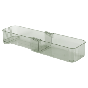Säilytyslaatikko säädettävä, läpinäkyvä vihreä 23-36,5 cm