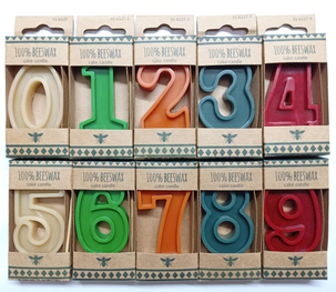 Tårtljus av bivax, siffror