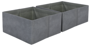 Förvaringslåda grå, vikbar, 2-pack