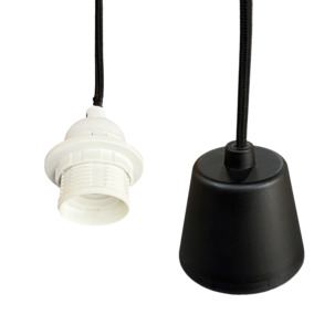 Evelyn taklampa i tyg 50 cm svartvit Northlight