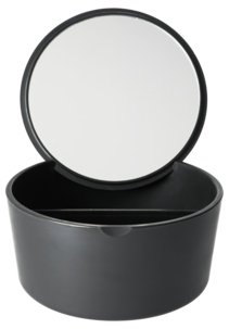 Litet smyckeskrin med spegel, svart